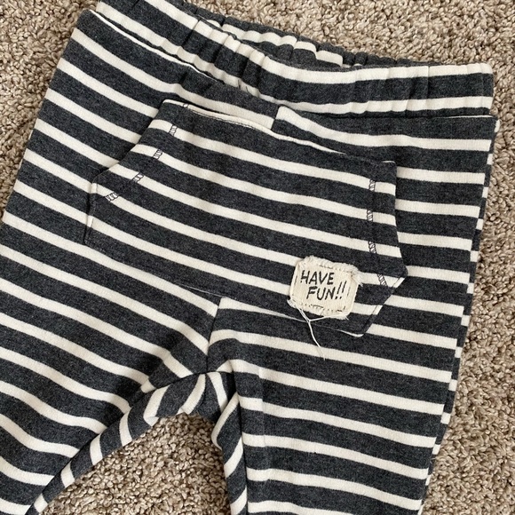 Zara Baby boy gray striped legging pants sz 6-9 mo - Picture 2 of 4